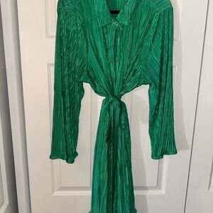 Chic Emerald Long Sleeve Dress